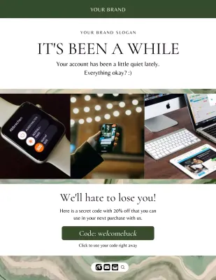 Poster Promosi Buletin Pemasaran Hijau Elegan