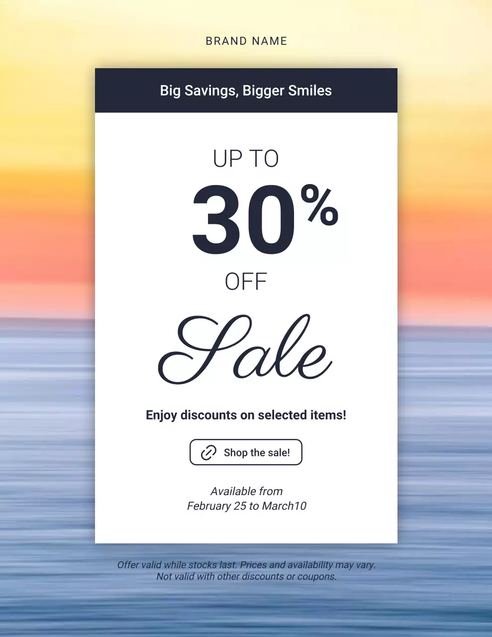 Orange and Blue Modern Sale Promotion