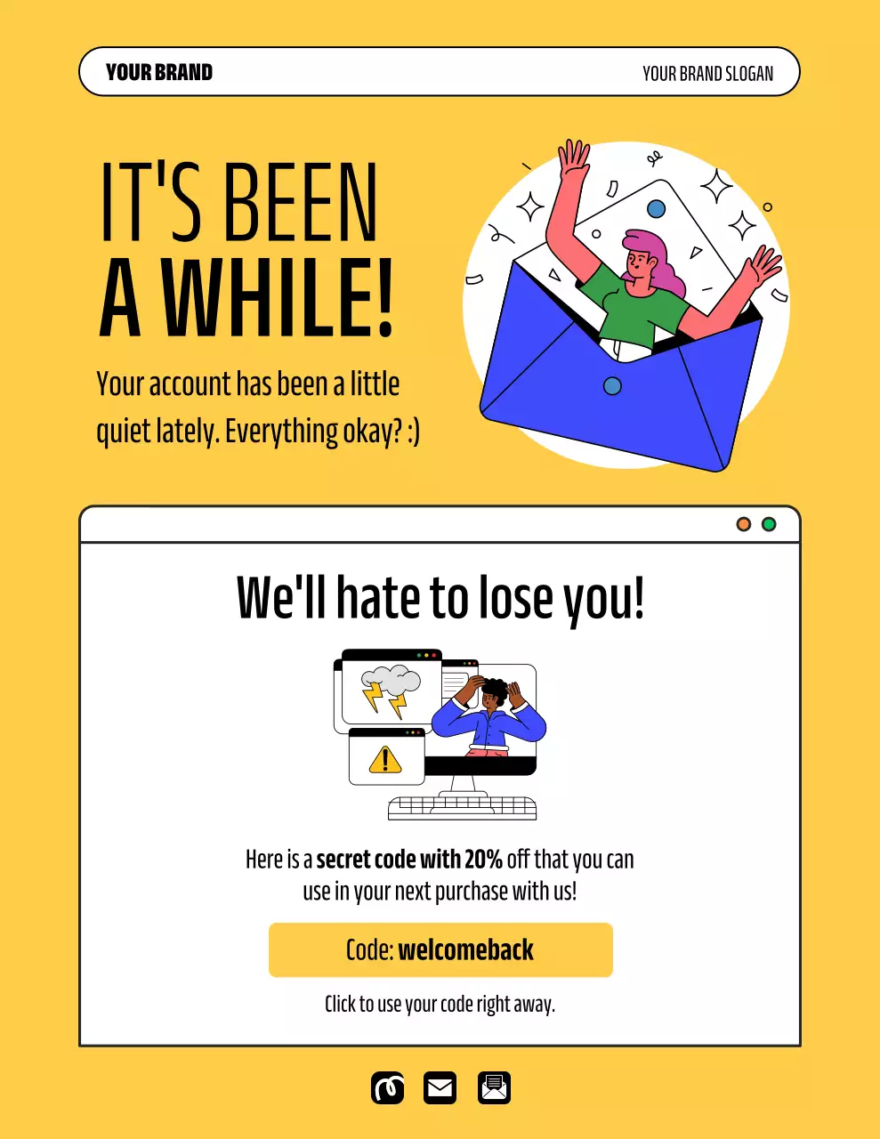 Poster Promosi Buletin Keterlibatan Pemasaran Modern Kuning