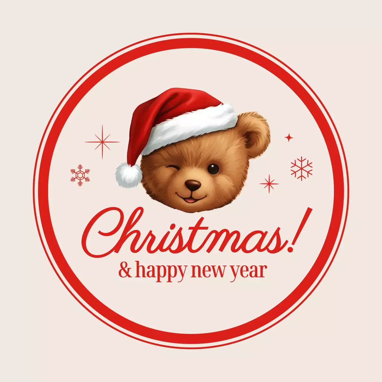 빨강 아기자기한 크리스마스 카드