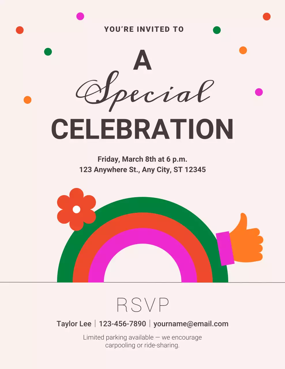 Vivid Retro Celebration Invitation