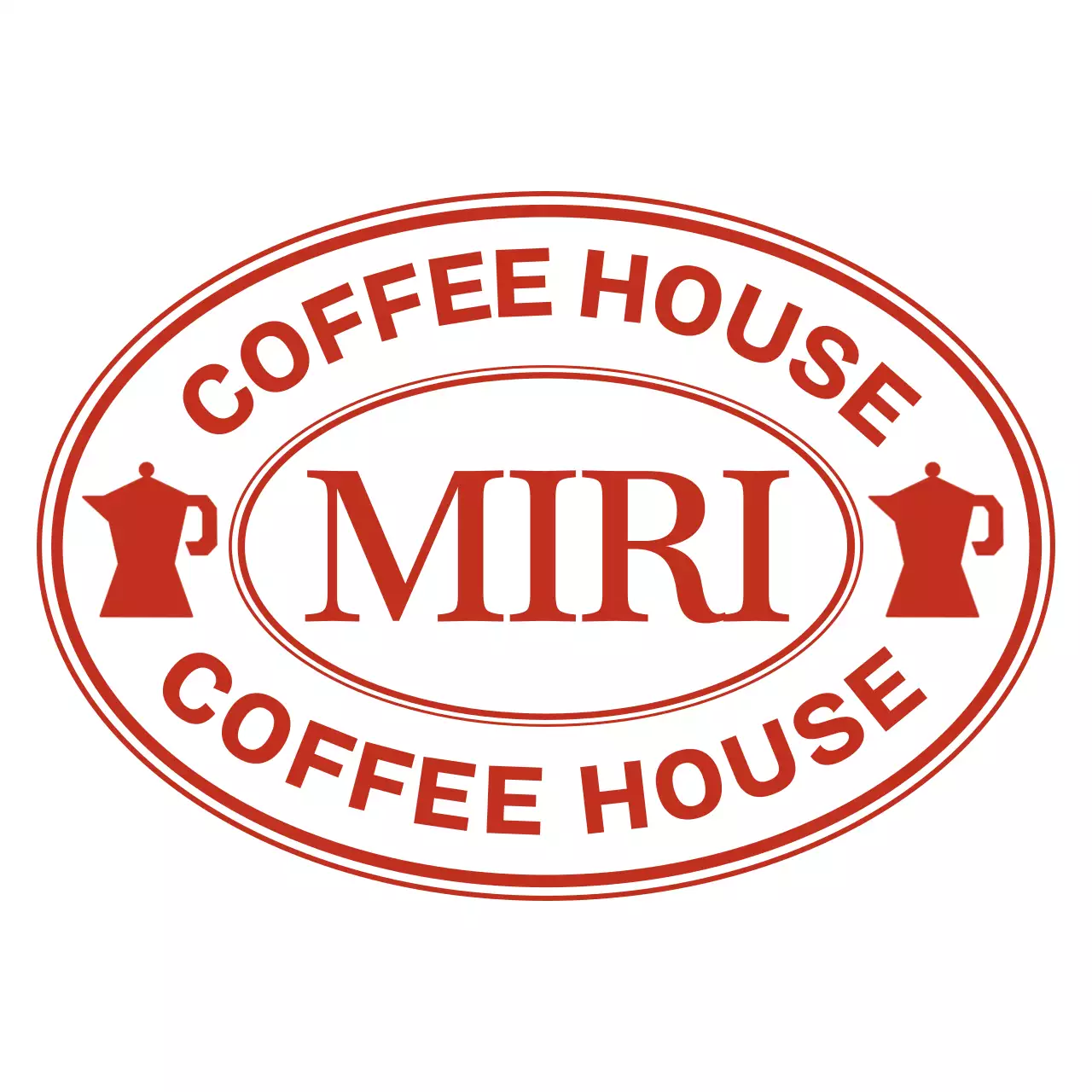 赤 シンプル コーヒー ロゴ シンボルロゴ