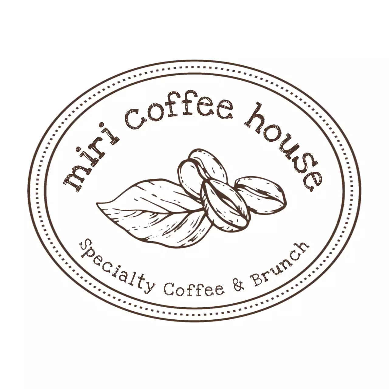 茶色 シンプル コーヒー ロゴ シンボルロゴ