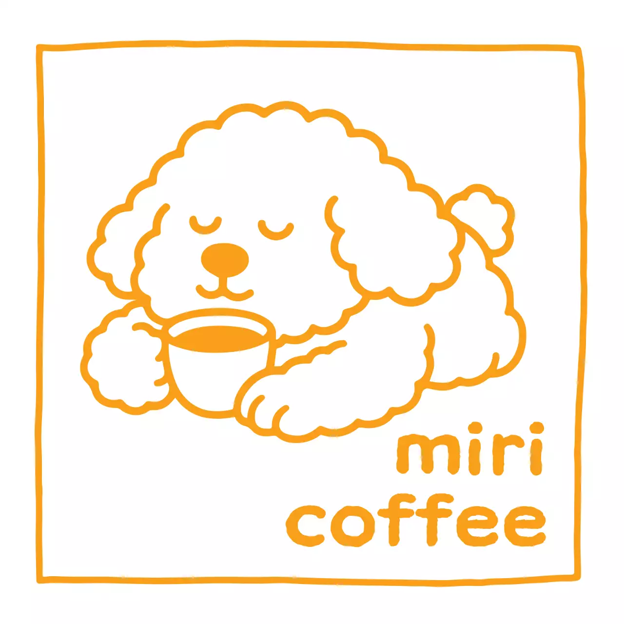 オレンジ かわいい カフェ ロゴ イラストロゴ