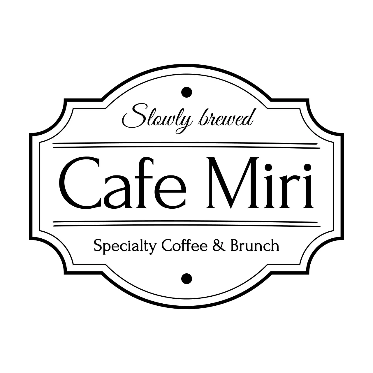 白黒 シンプル カフェ ロゴ シンボルロゴ