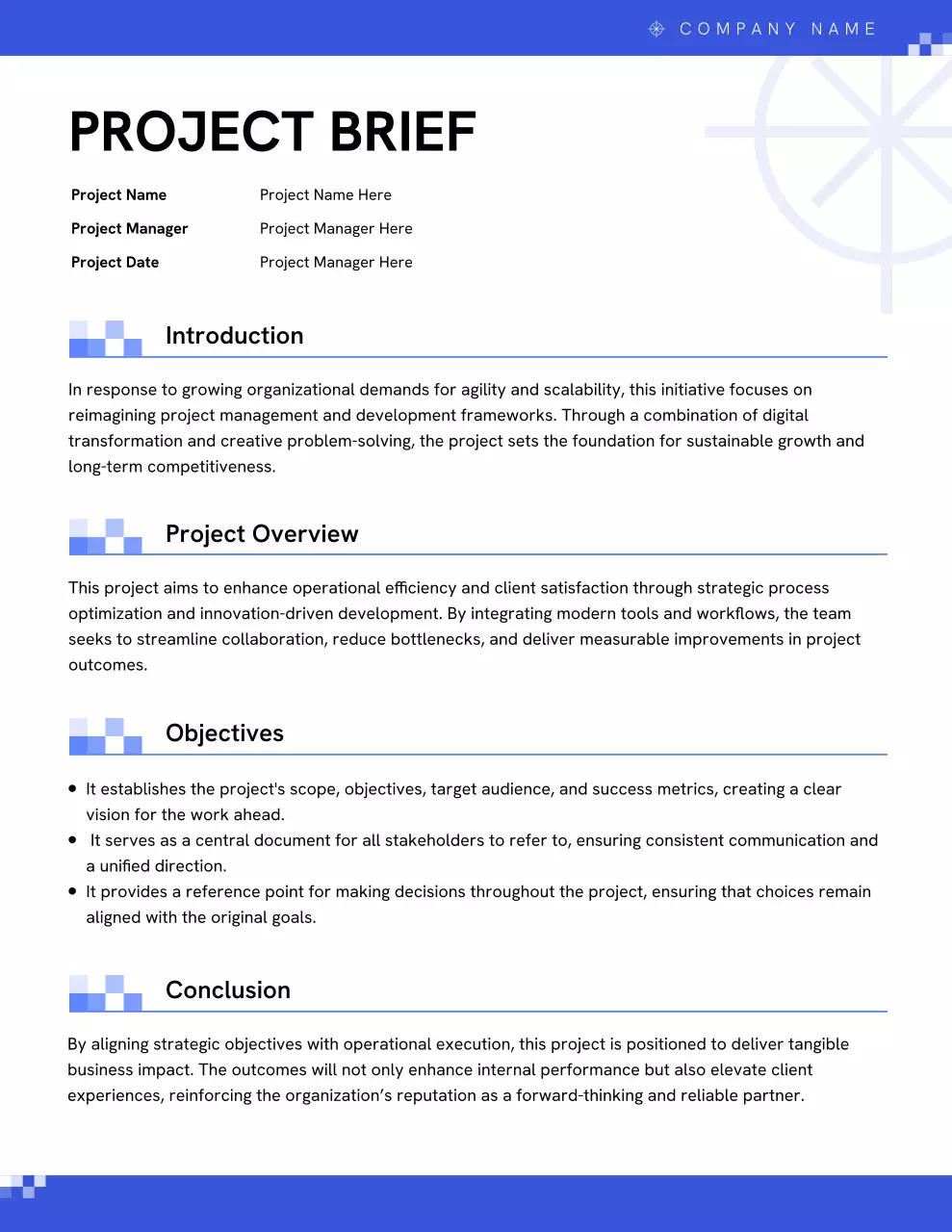 Dokumen Rencana Proyek Modern Biru