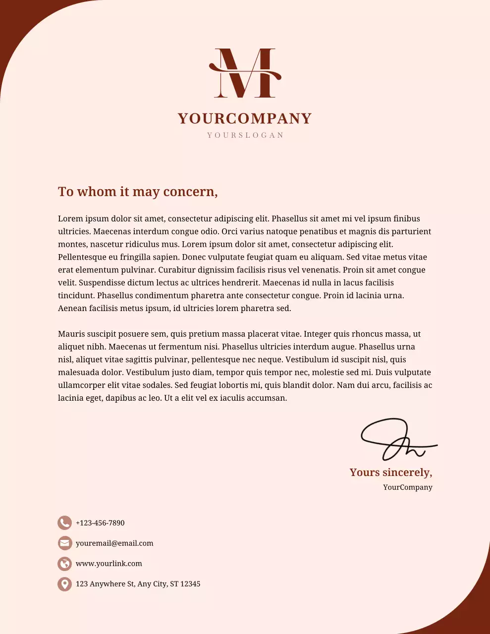 Brown Elegant Business Letterhead