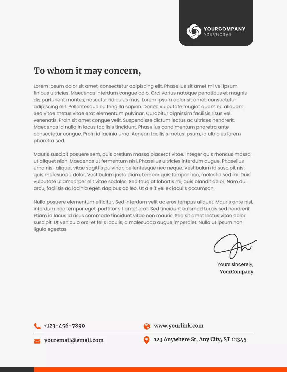 Black Professional Business Letterhead
