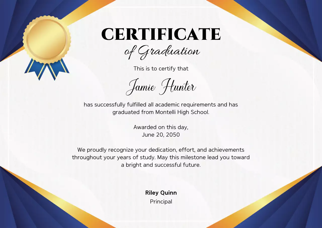 Sertifikat Kelulusan Klasik Emas