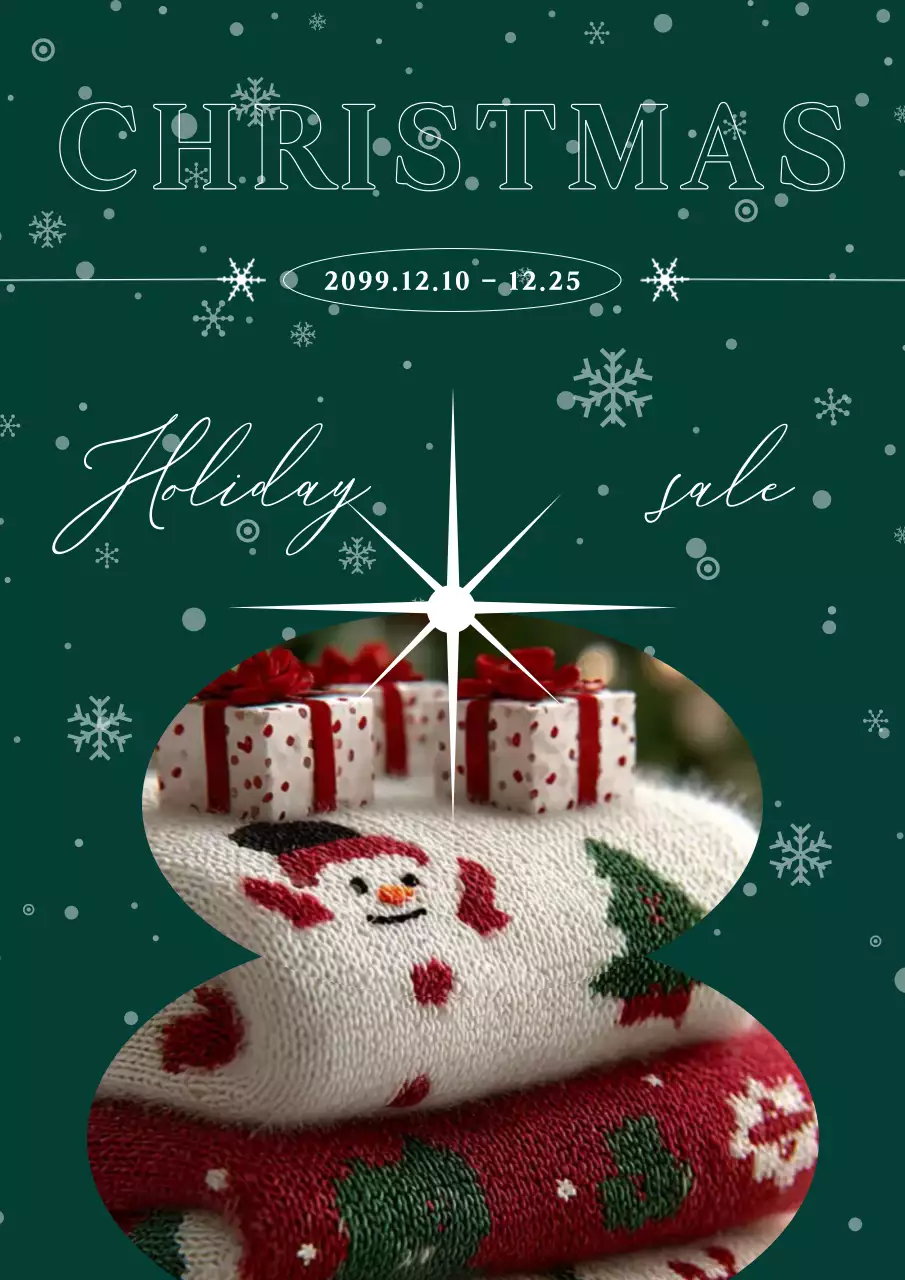 green festive holiday sale announcement