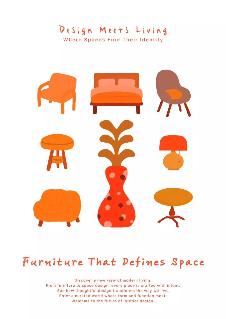 주황 미니멀 가구 광고