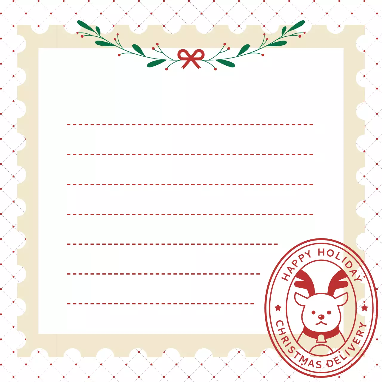 베이지 아기자기한 크리스마스 노트