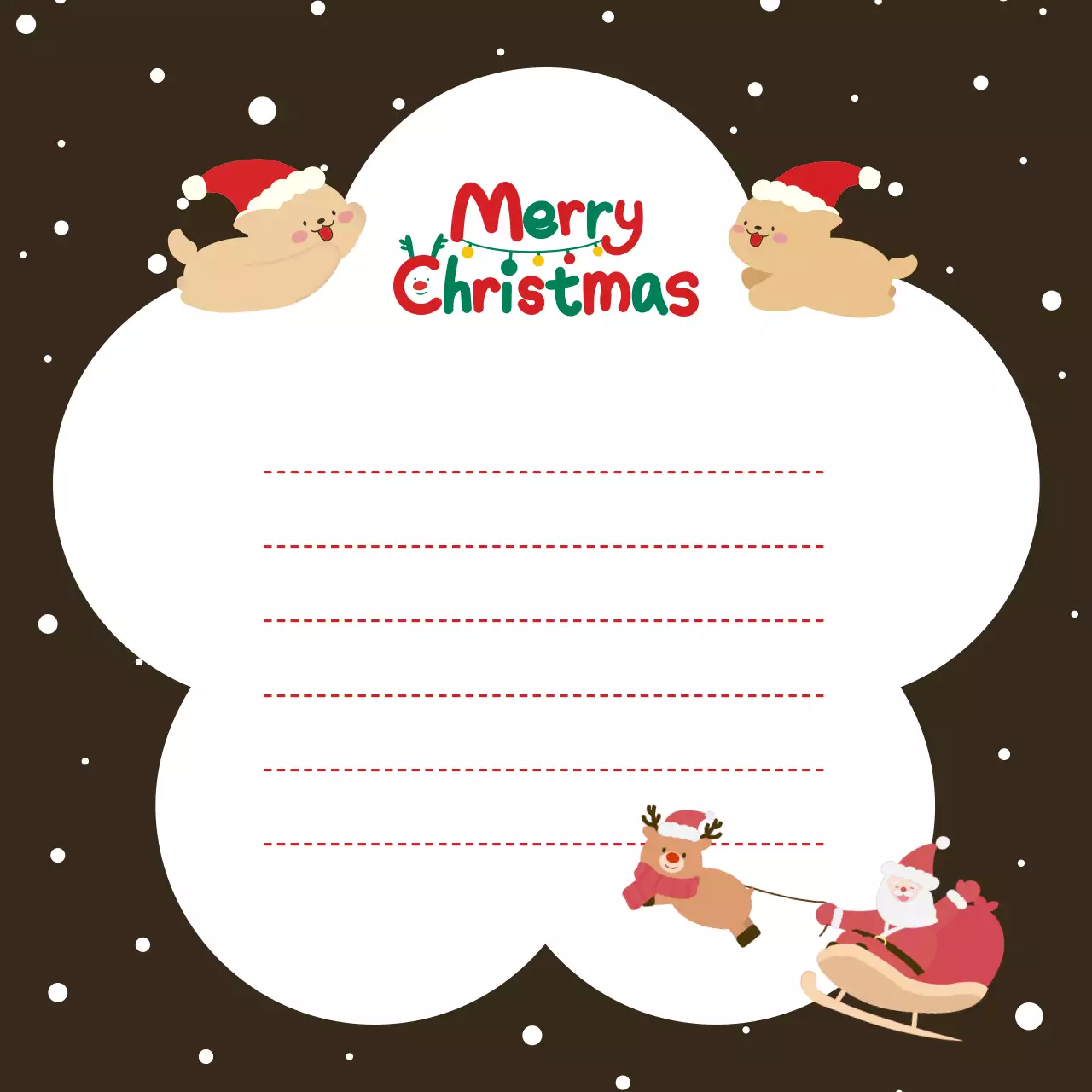 갈색 아기자기한 크리스마스 노트