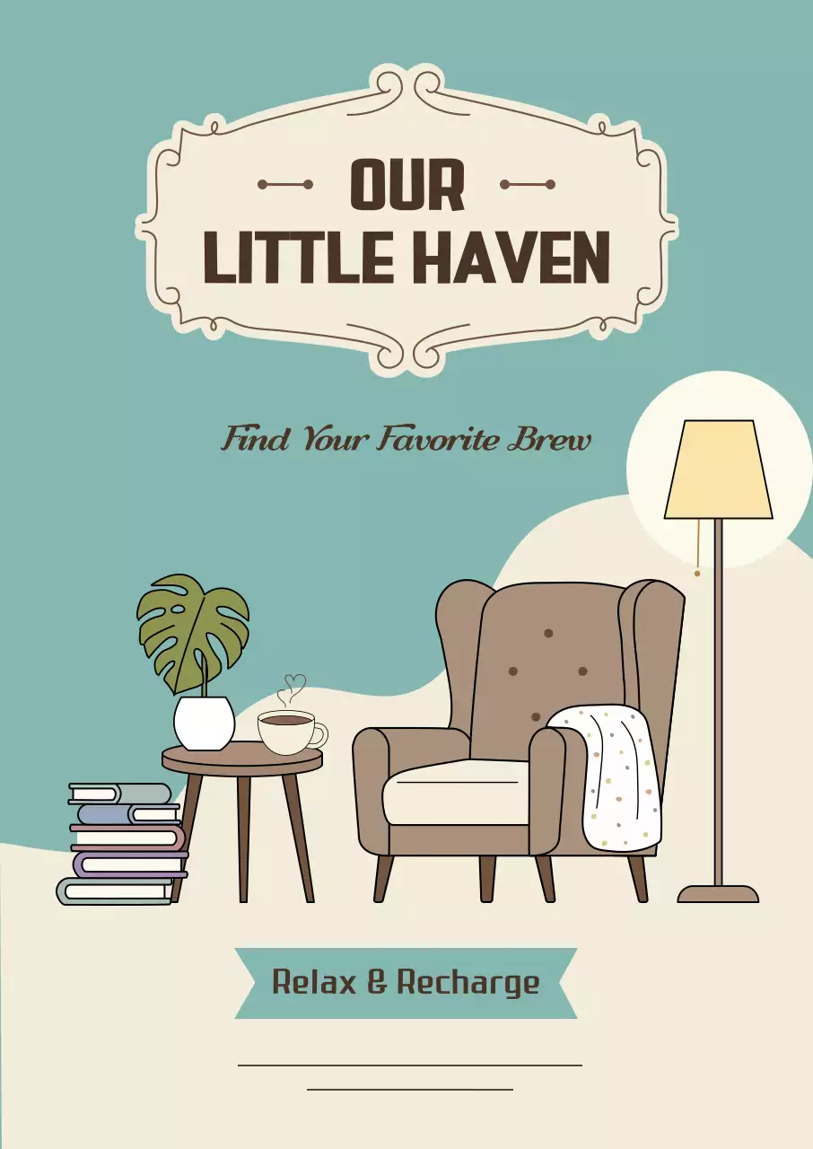 민트색의 아기자기한 카페 벽걸이 액자