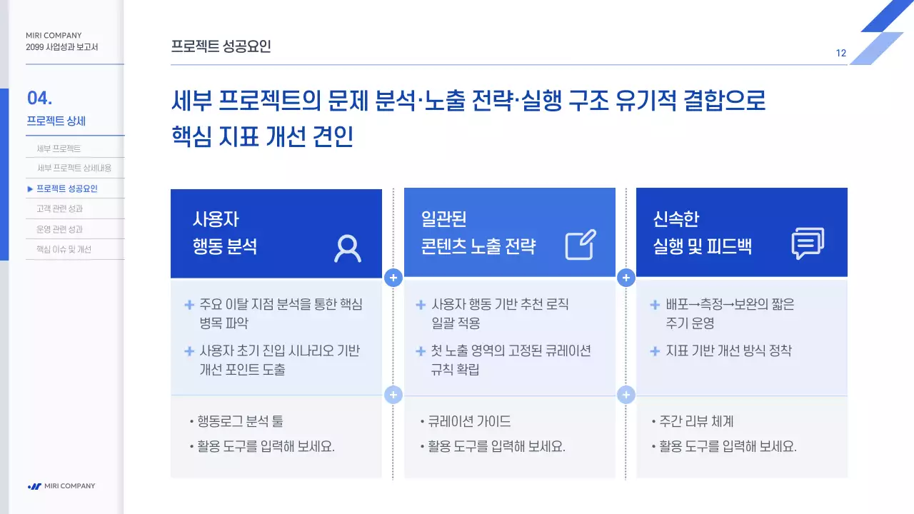 파랑 모던 사업 보고서 보고서