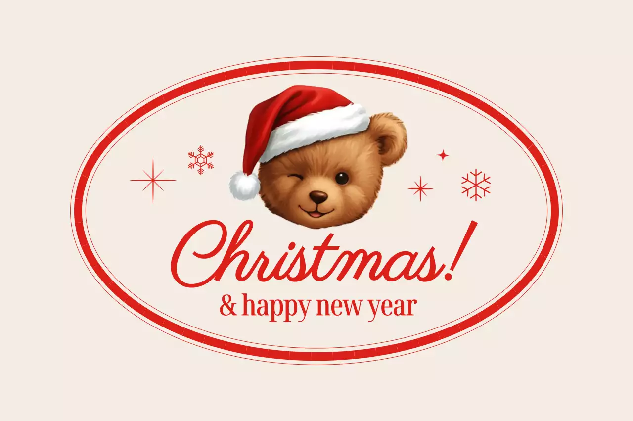 베이지 아기자기한 크리스마스 카드