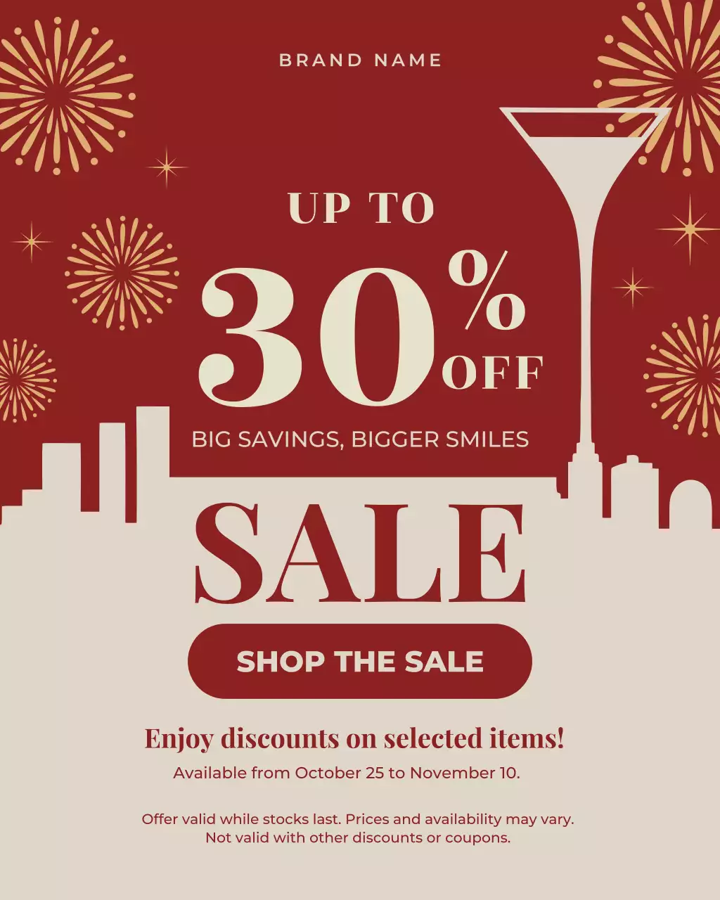 Potret Instagram Promosi Penjualan Modern Maroon