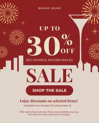 Potret Instagram Promosi Penjualan Modern Maroon