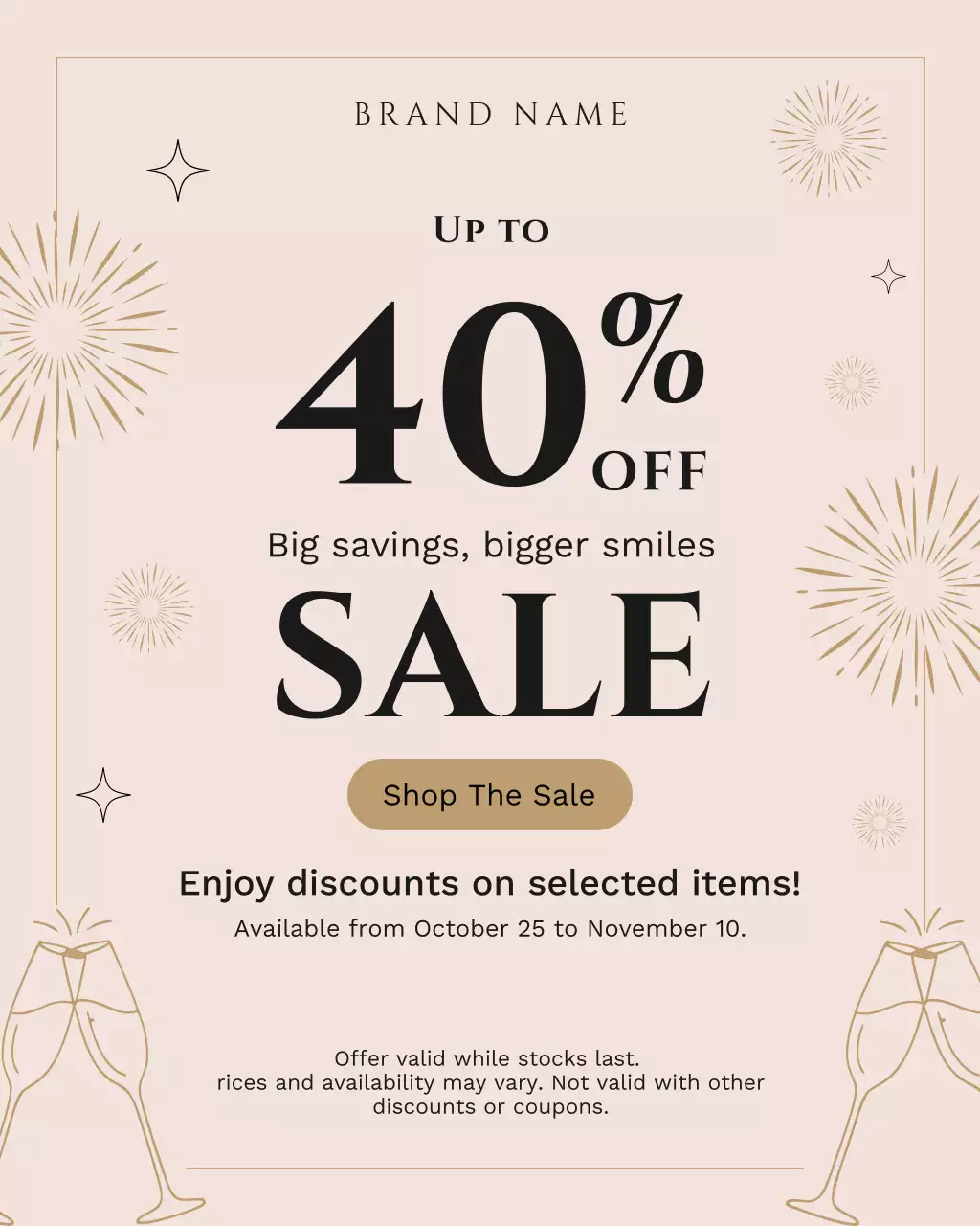 Potret Instagram Promosi Penjualan Elegan Beige