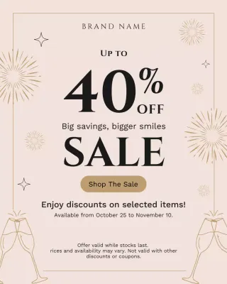 Potret Instagram Promosi Penjualan Elegan Beige