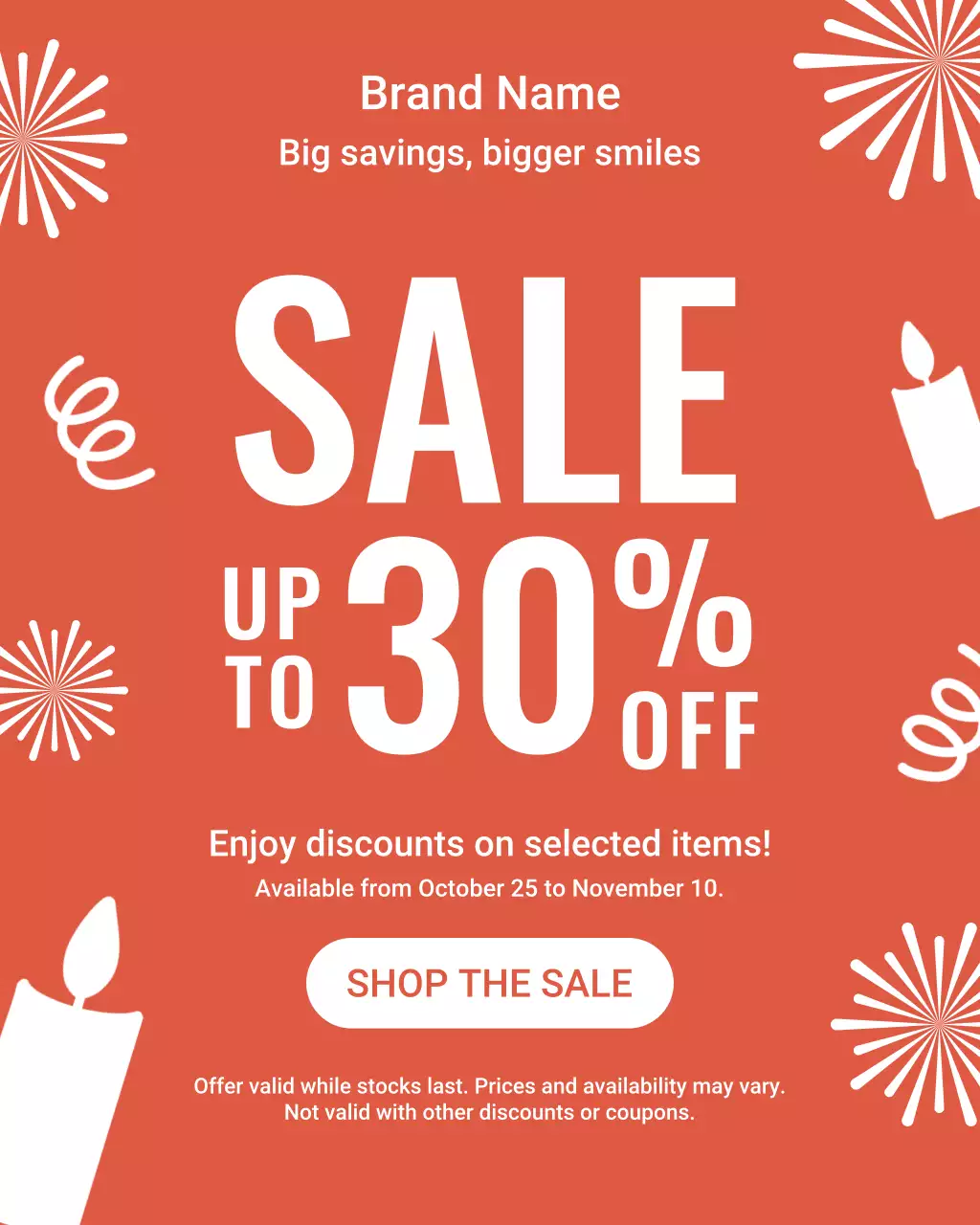 Potret Instagram Promosi Penjualan Oranye Tebal