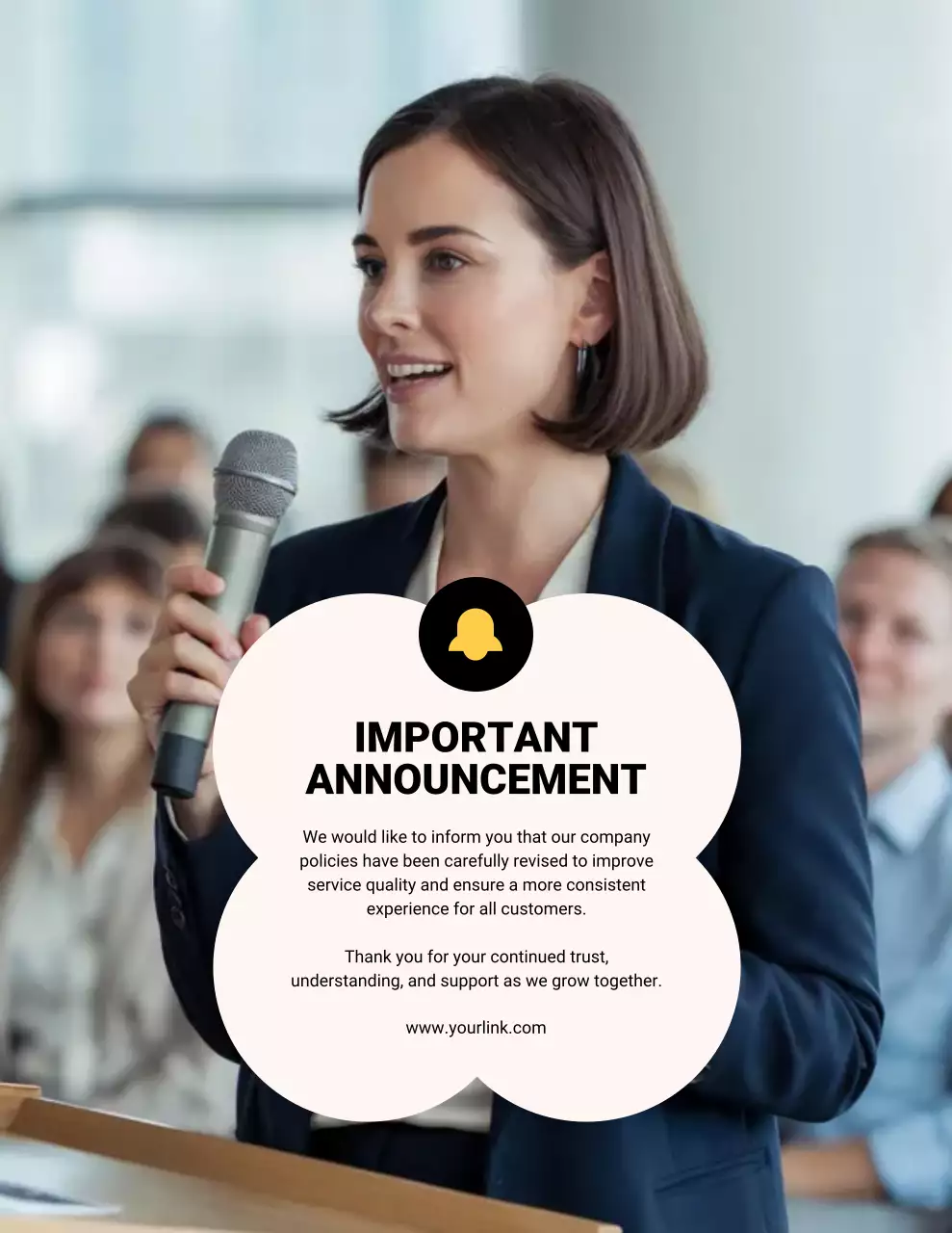 사진이 있는 중요 공지 포스터