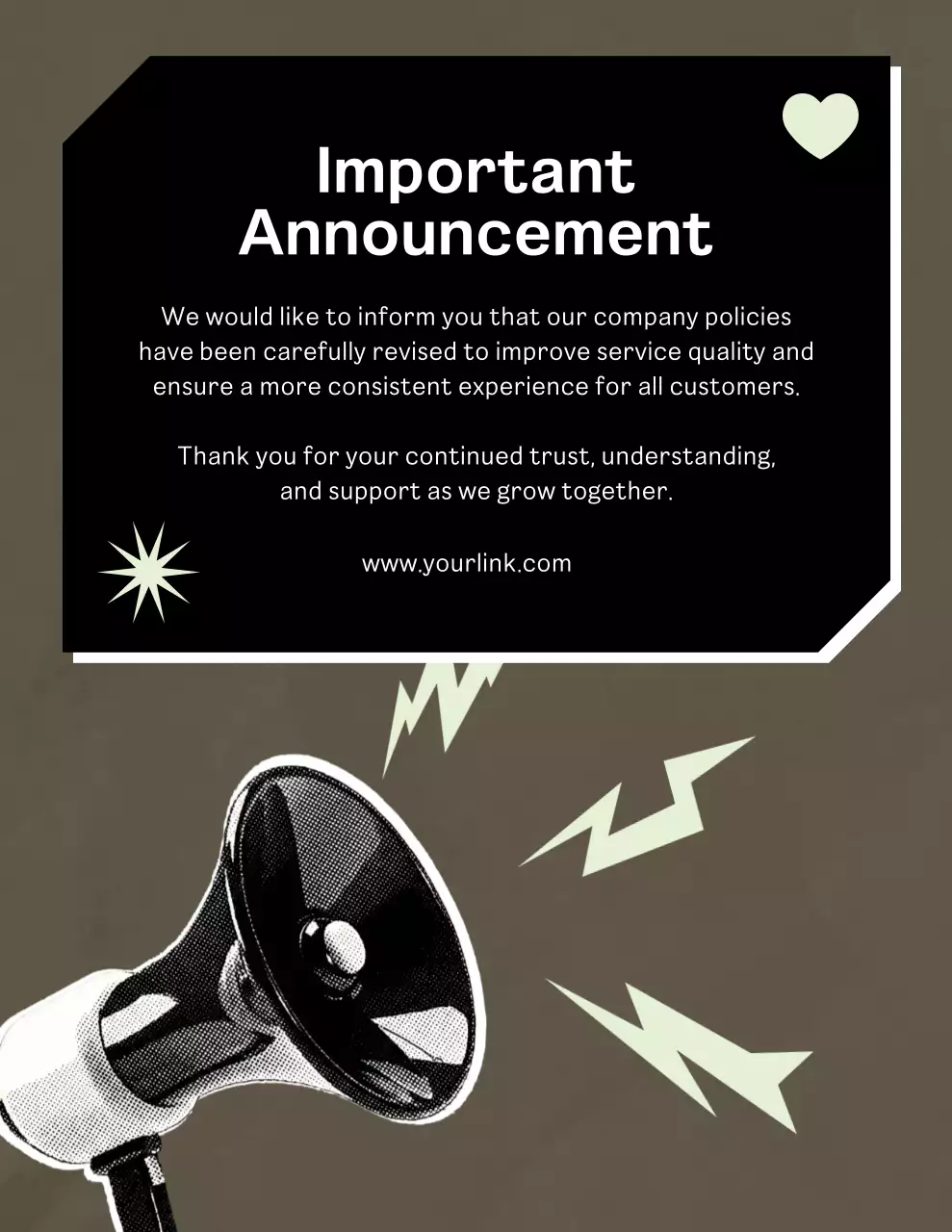 beige retro announcement notice