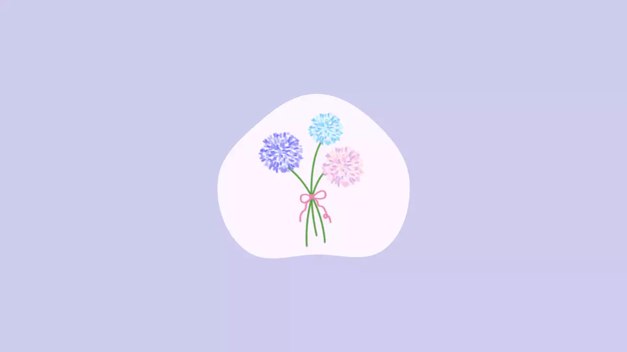 연보라 심플 꽃다발 엽서