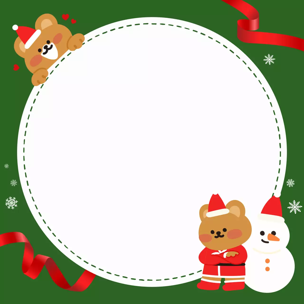 초록 아기자기한 크리스마스 프레임