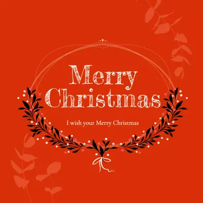 빨강 심플 크리스마스 엽서