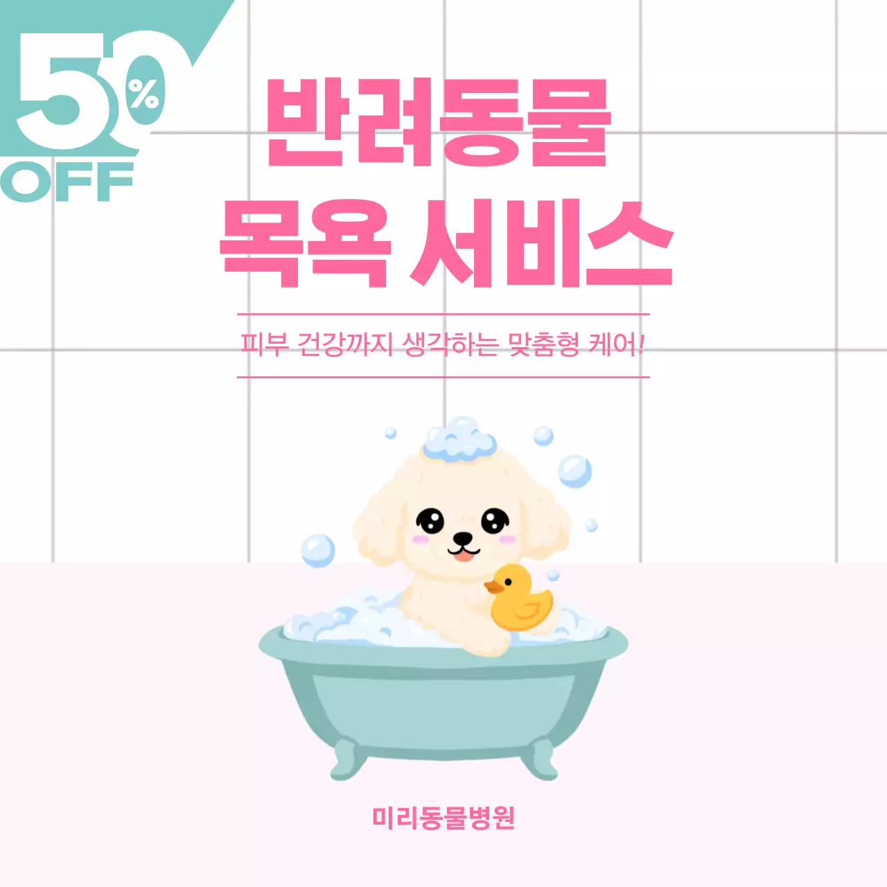 핑크 아기자기한 반려동물 홍보