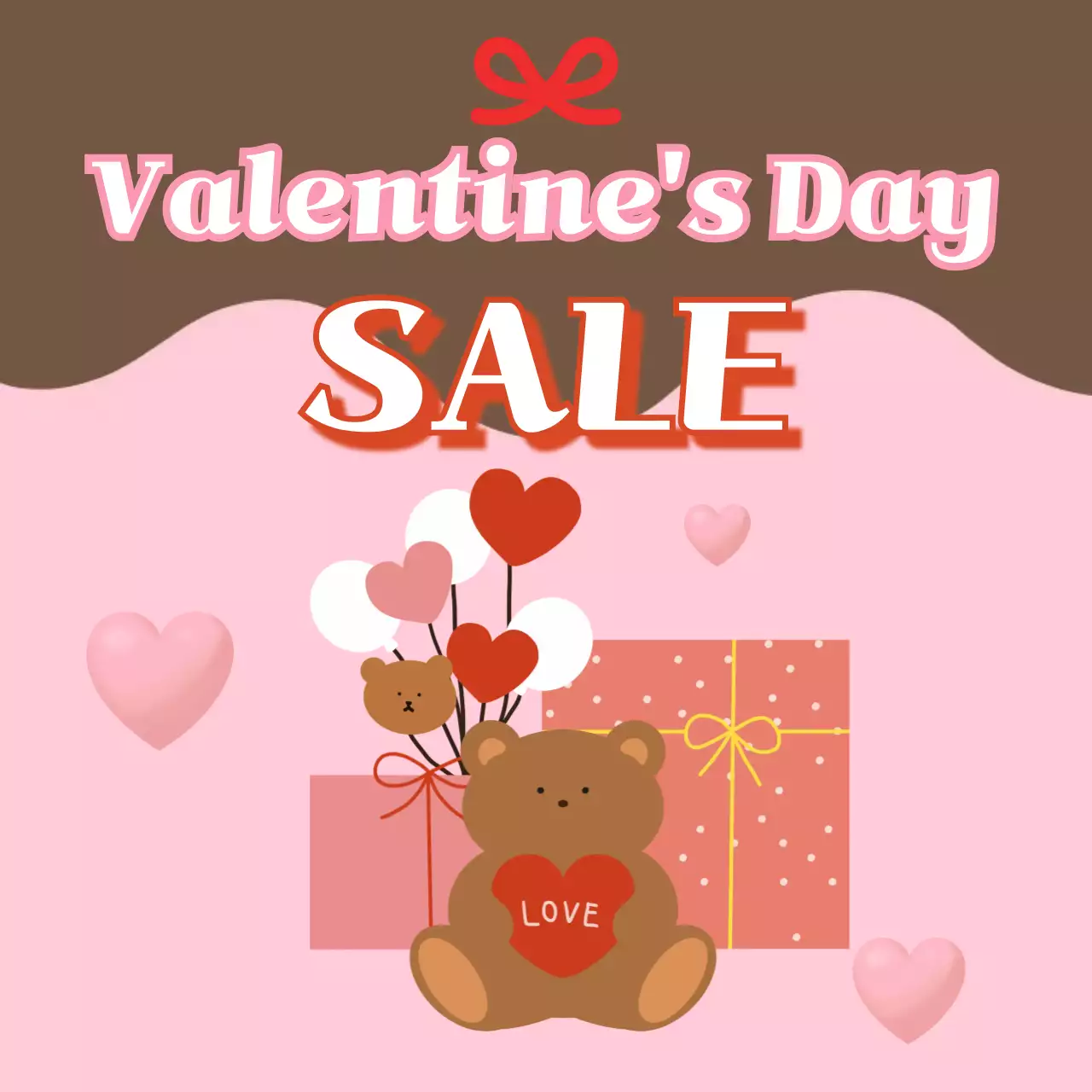 핑크 아기자기한 발렌타인데이 할인 행사