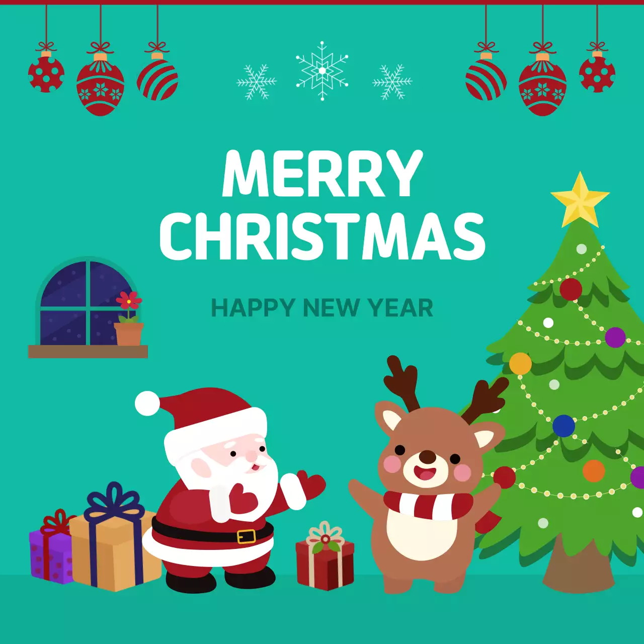 민트 아기자기한 크리스마스 축제