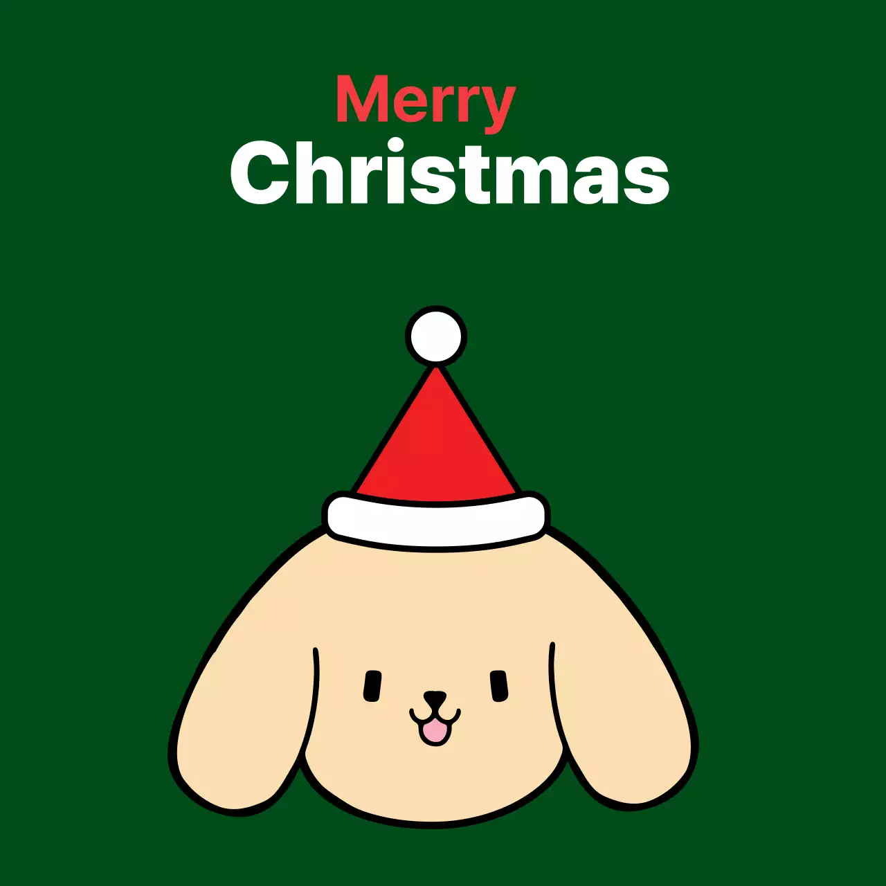 초록 아기자기한 크리스마스 엽서