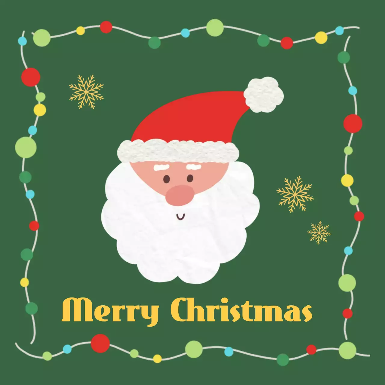 초록 아기자기한 크리스마스 카드