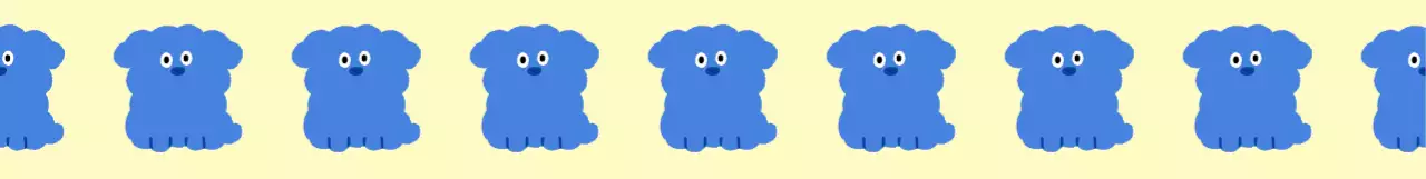 파란 퐁실 강아지