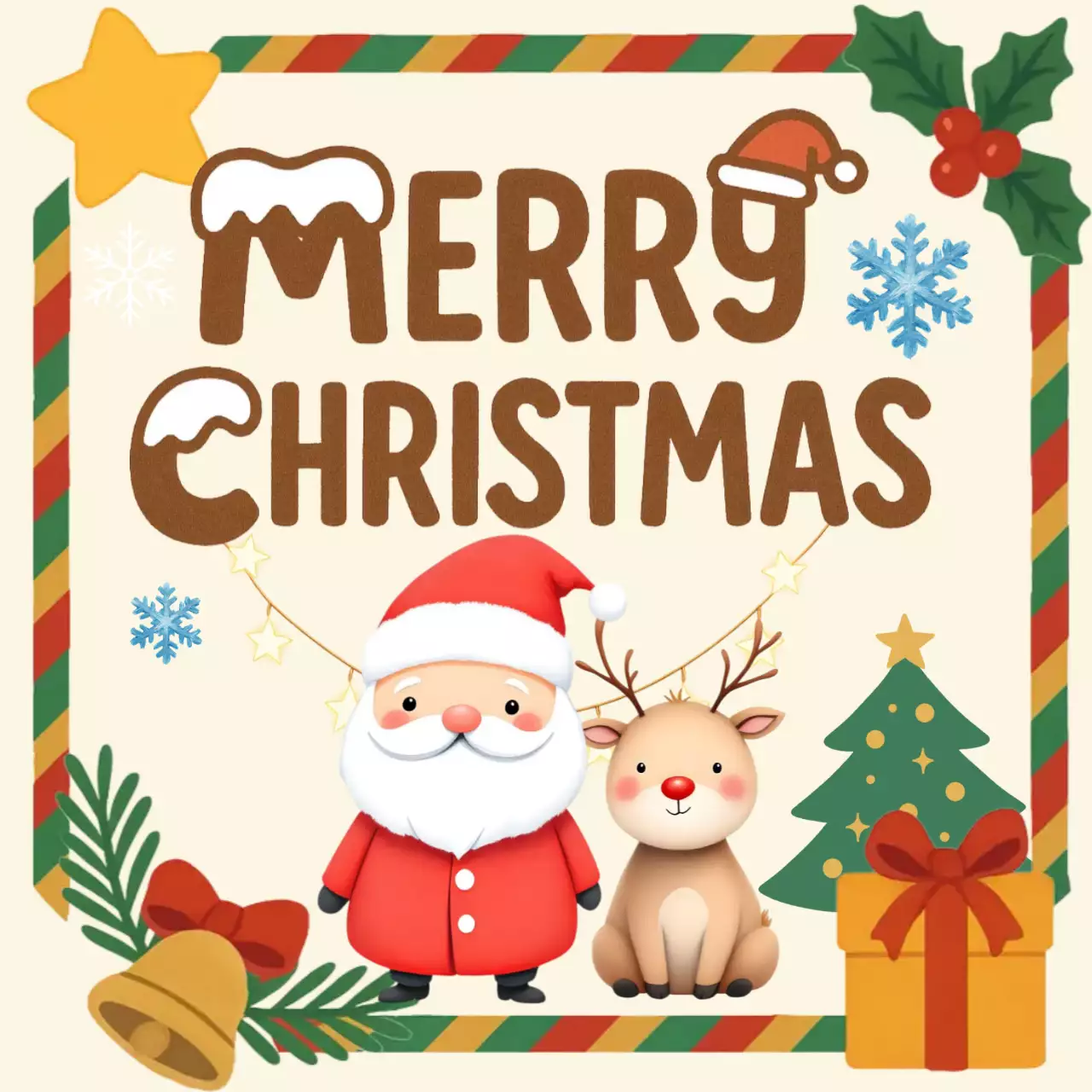 갈색 아기자기한 크리스마스