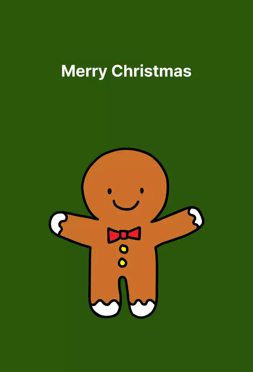 카키 아기자기한 크리스마스 카드