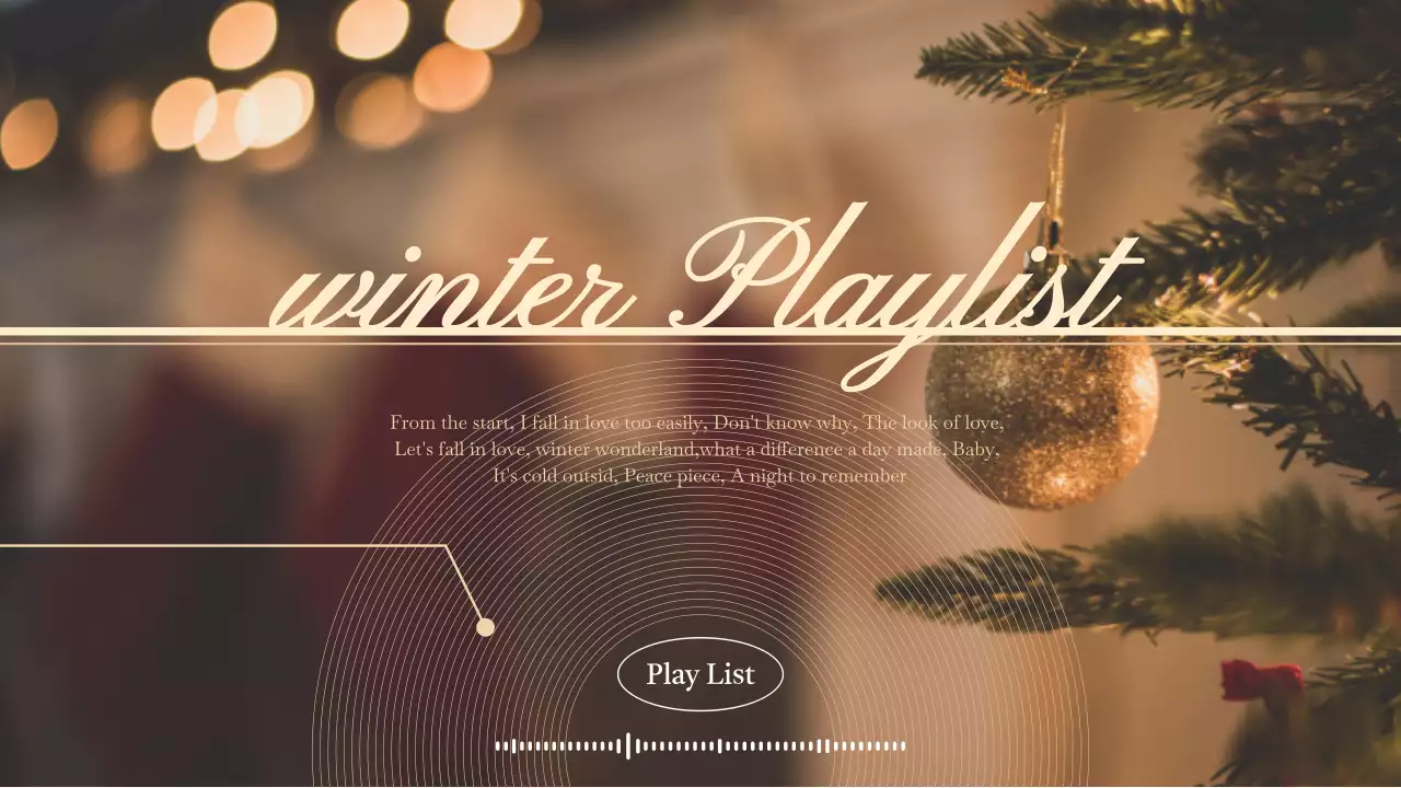 베이지 빈티지 겨울 음악 홍보