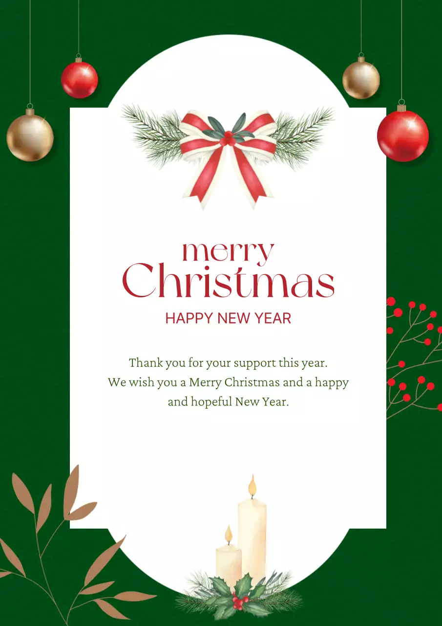 초록 클래식 크리스마스 카드