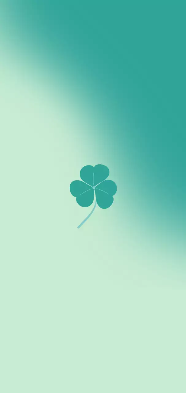 민트 미니멀 행운 엽서