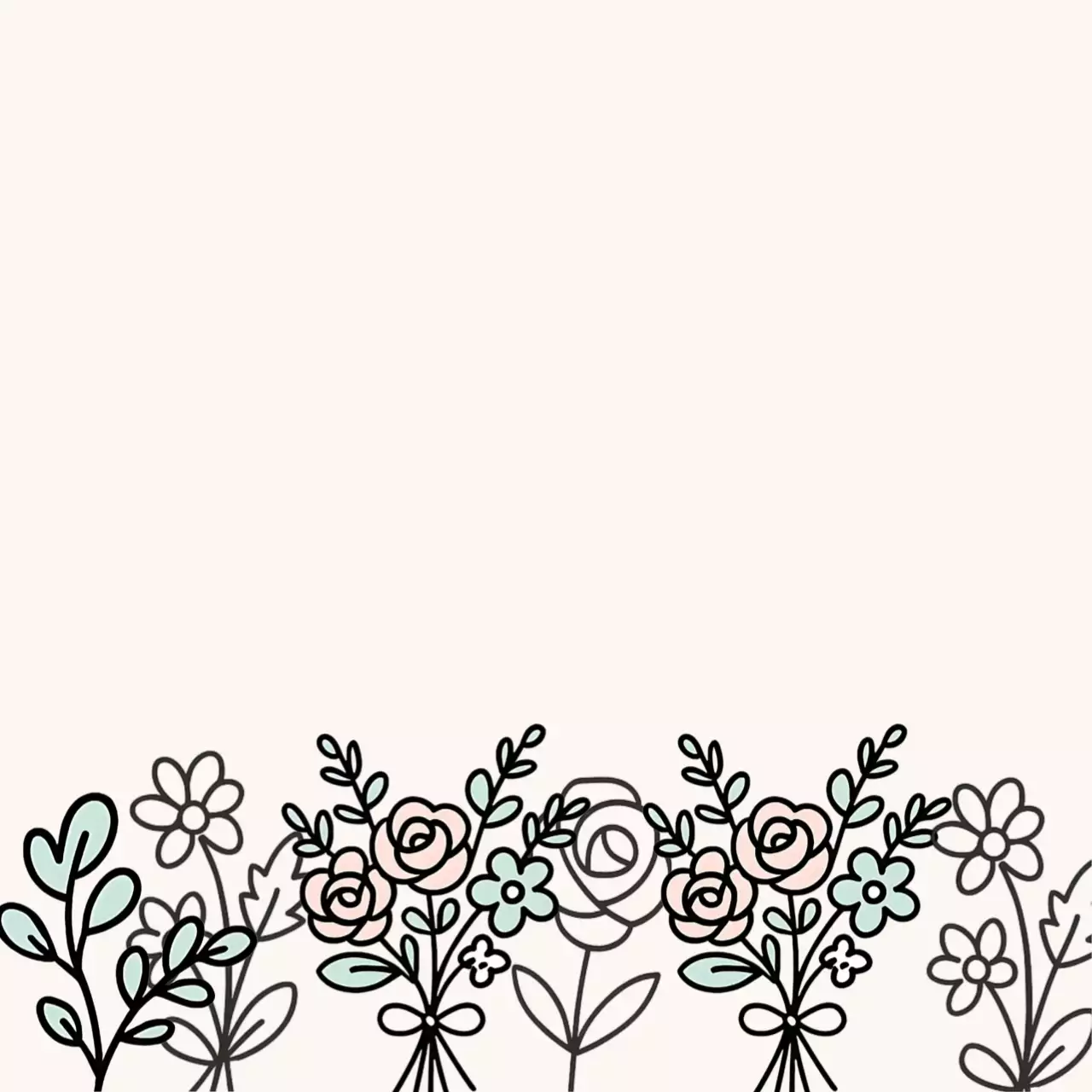 아이보리 아기자기한 꽃 패턴 노트