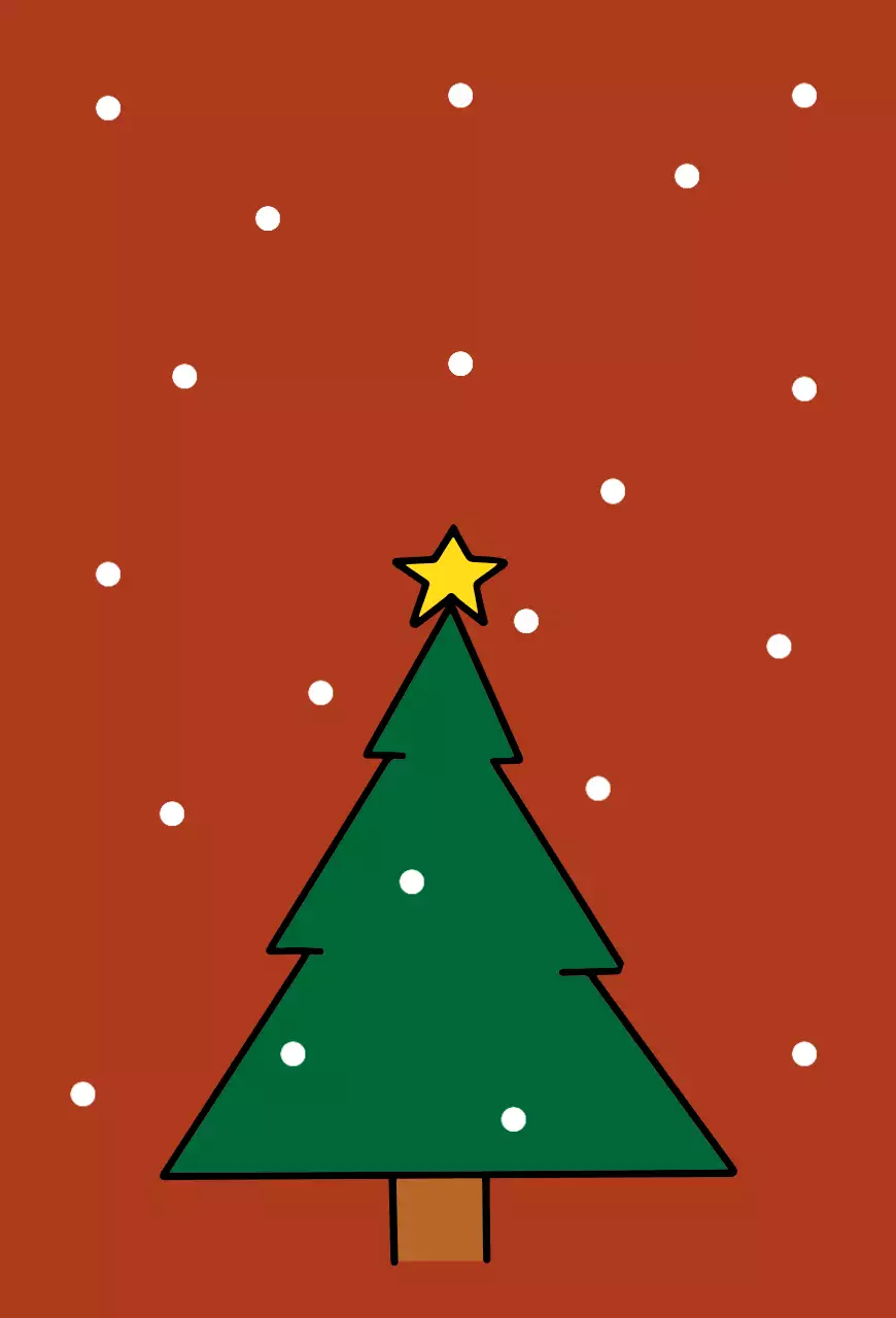 카키 아기자기한 크리스마스 카드