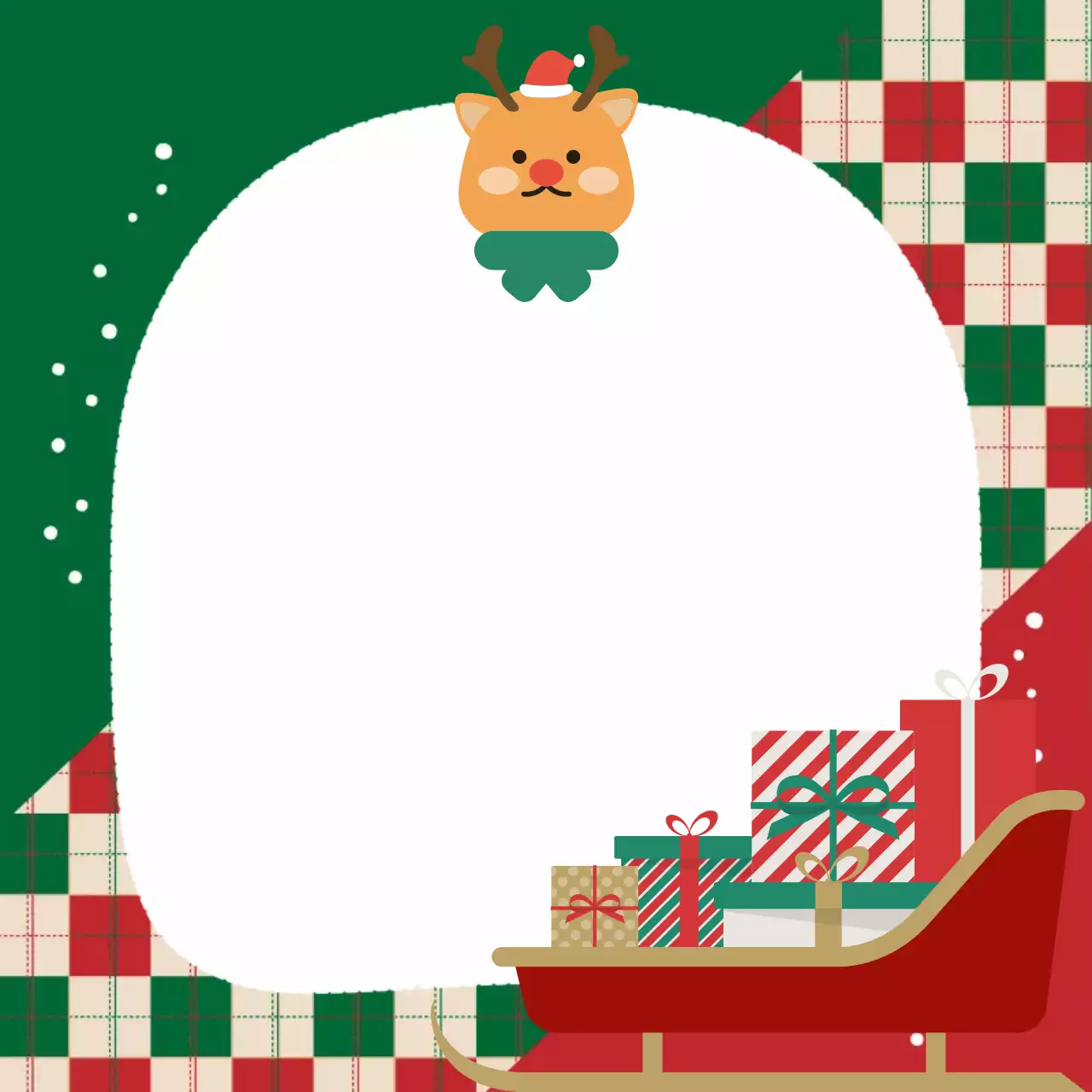 초록 아기자기한 크리스마스 카드