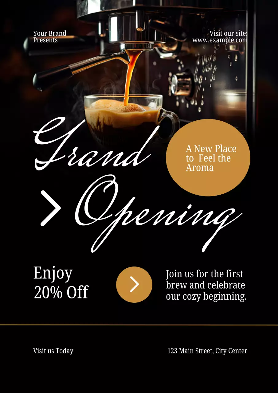 검정 모던 카페 오픈 행사