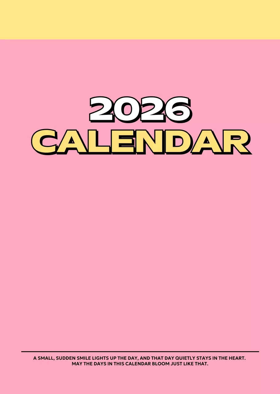 다양한 레트로 일러스트가 있는 화려한 캘린더 달력