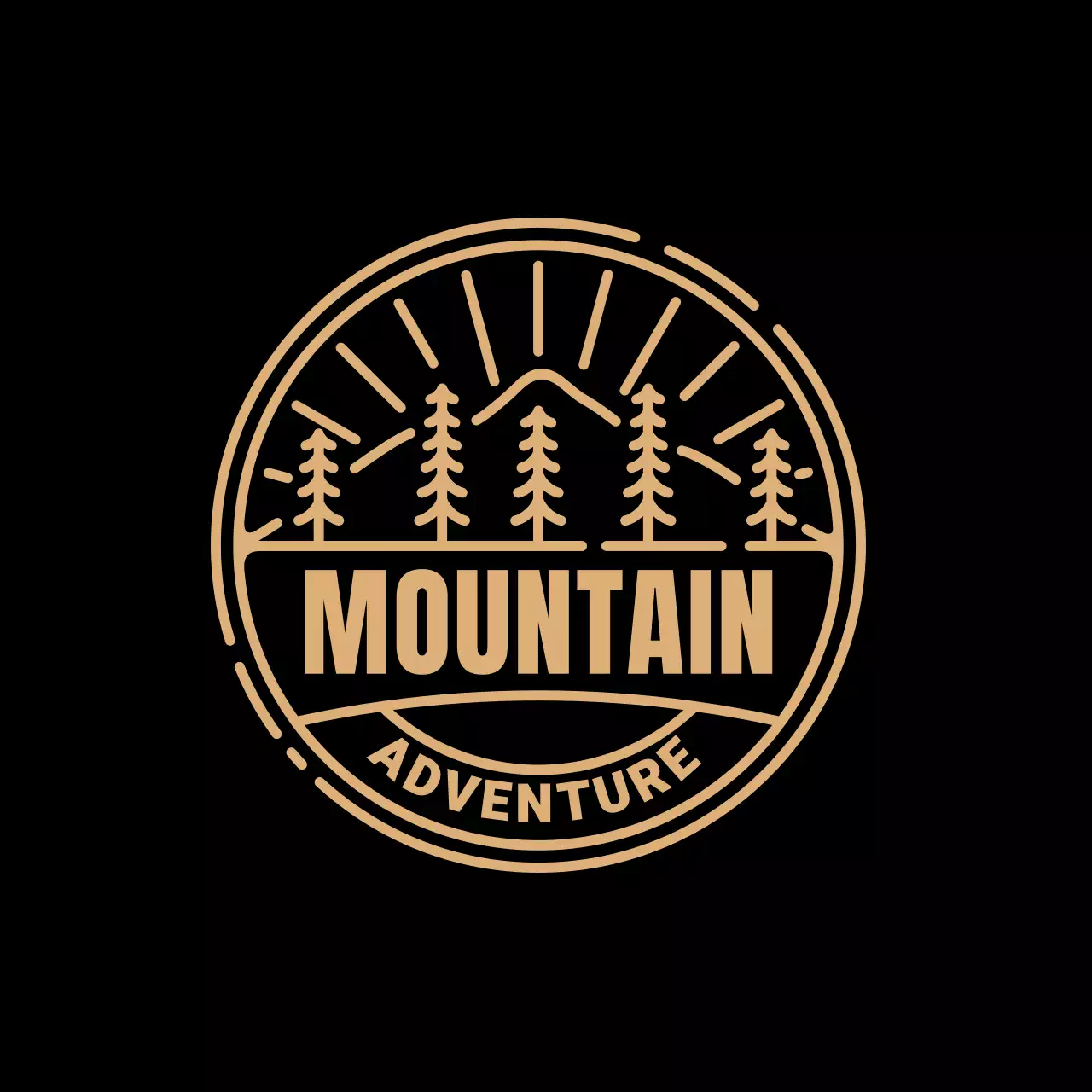 beige rustic adventure sticker