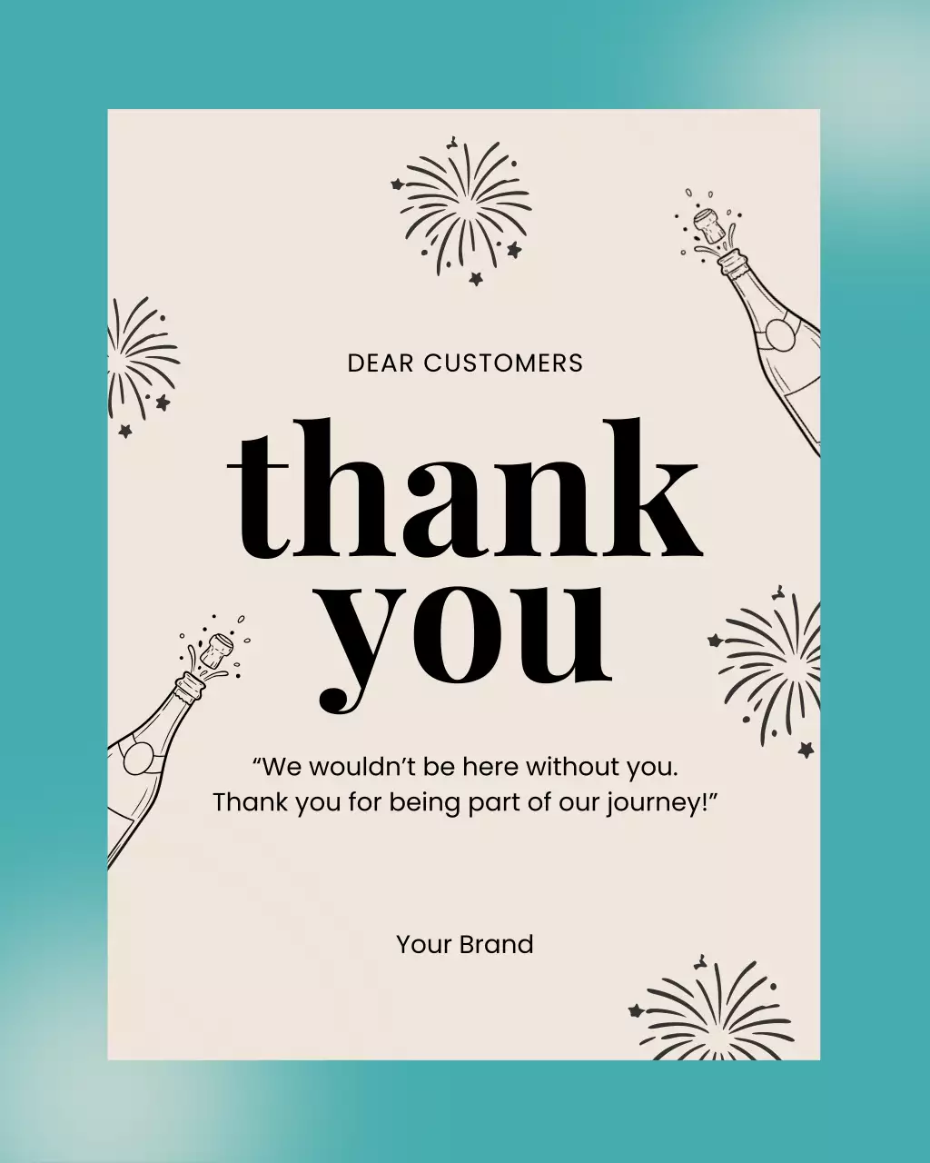 Kartu Ucapan Terima Kasih Minimalis Beige untuk Instagram