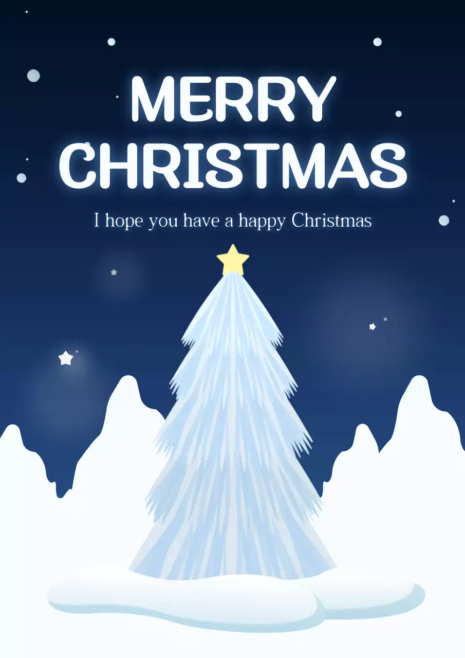 남색 심플 크리스마스 카드