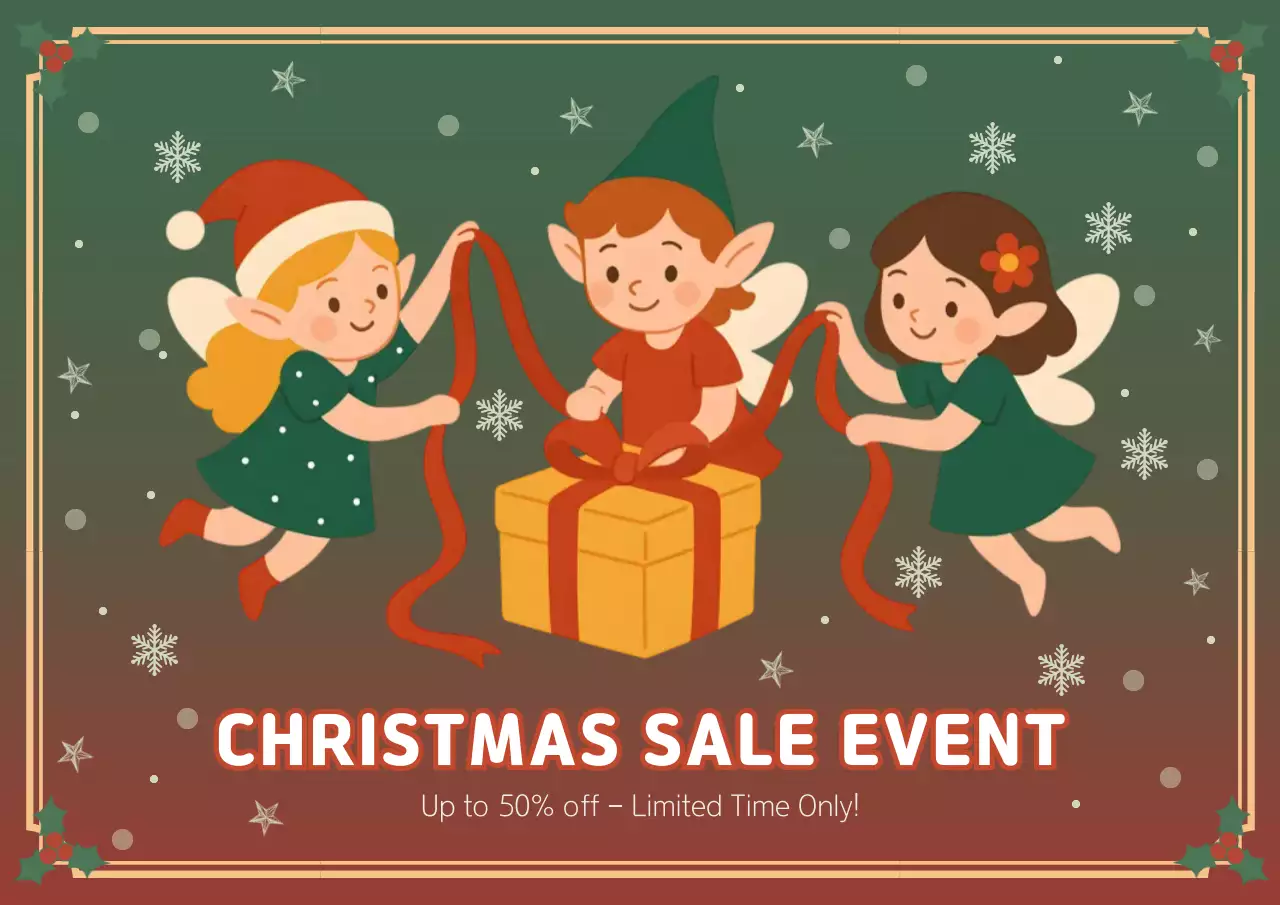 빨강 심플 크리스마스 광고